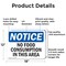 Signmission No Food Consumption In This Area, 18 in W x Rectangle, Aluminum OS-2PACK-NS-A-1218-L-14561 - alternate 2